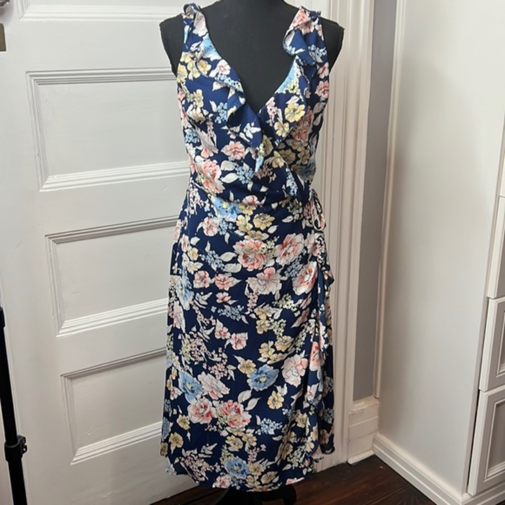 DESIGN LAB WOMENS FLORAL WRAP DRESS SIZE XS NEW WITHOUT TAGS